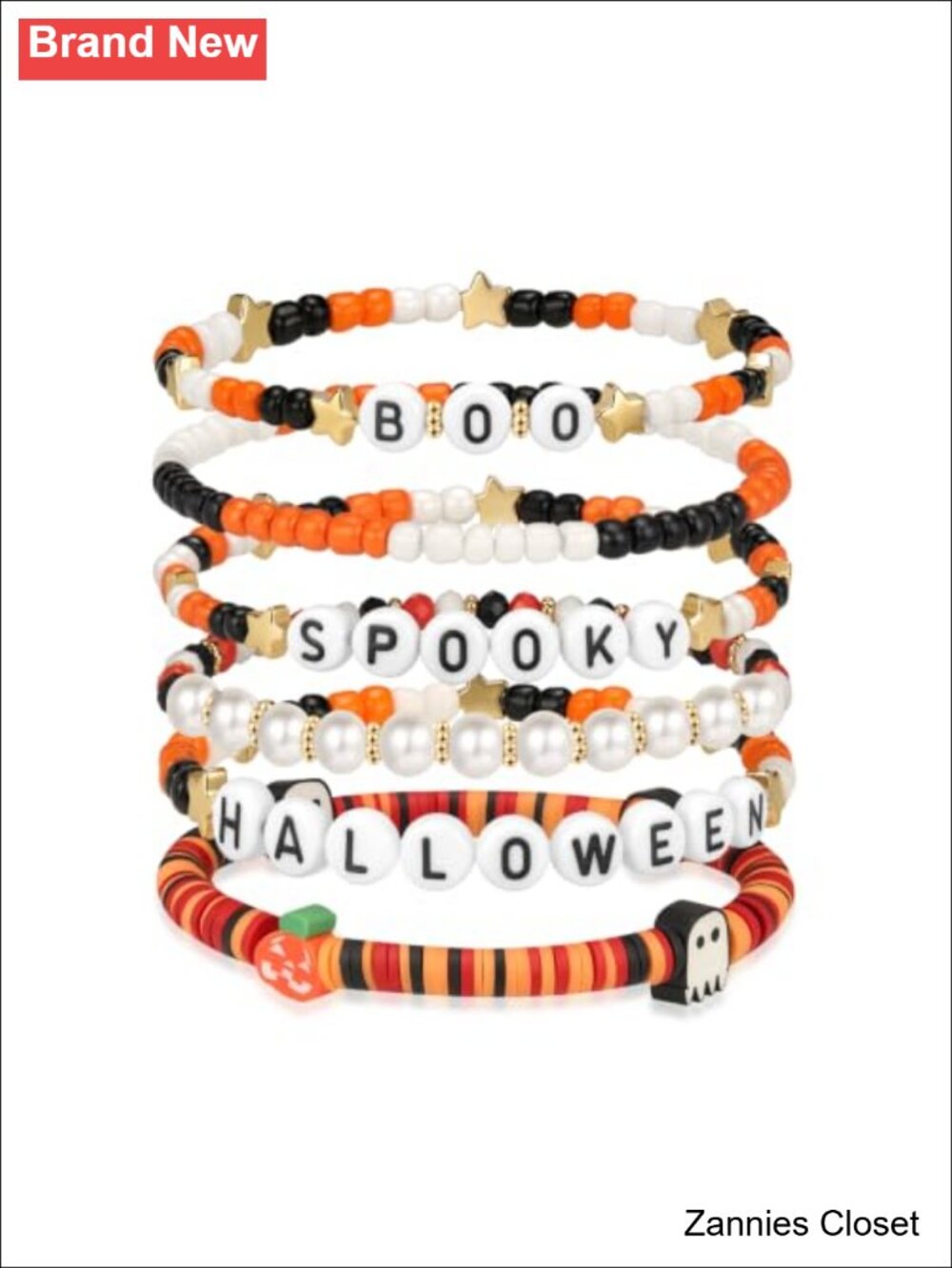 👻 NextArt Halloween Beaded Charm Bracelet Set Stackable Party Favor